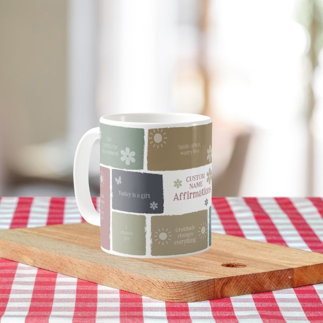 Boho-bekräftelse och inspirationsoffertBlommigt Kaffemugg (Skapare uppladdad)