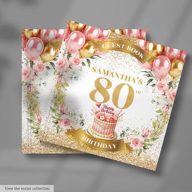 Boho BeSnyt 80:e födelsedagsinloggningsgäst Bok ( Boho Beautiful 80th Birthday Sign-In Guest Book)