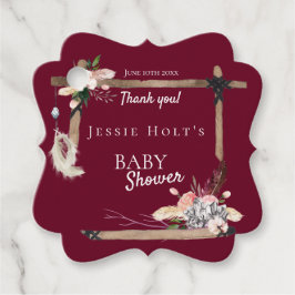 Boho BeSnyval Baby Shower Tack Gåvor Etiketter