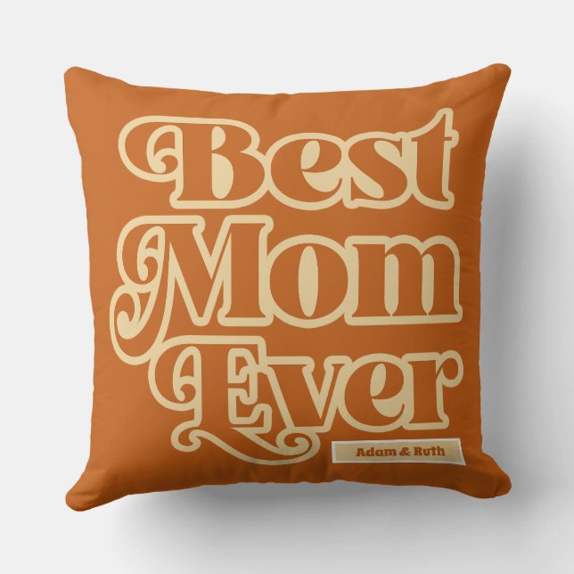 Boho Best Mamma någonsin Personlig Mors dag Kudde (Baksida)