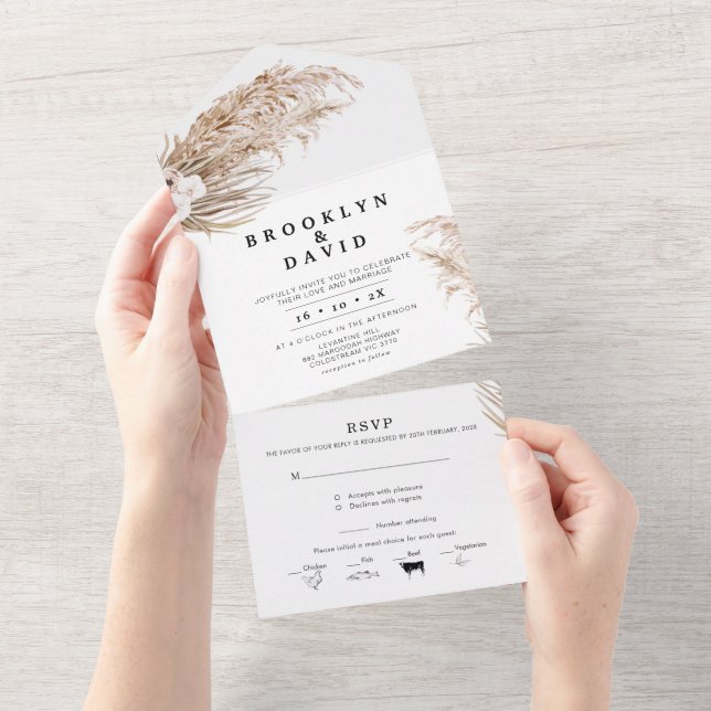 Boho beställde Pampas Grass All i en enda inbjudan (Tearaway)