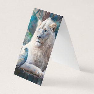 Boho Bevackert White Lejon Illustration Visitkort