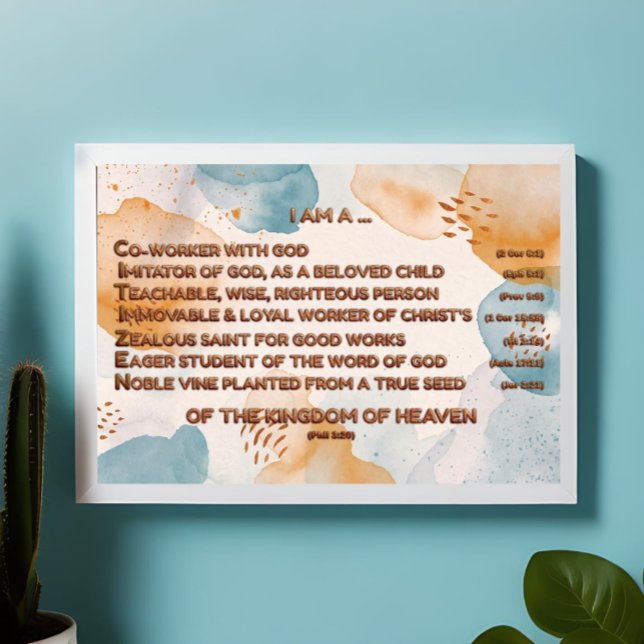 Boho Biblical Affirmations Acrostic w_Scripture 2 Poster (Skapare uppladdad)