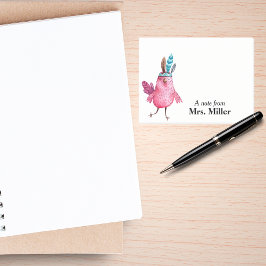 Boho Birdie Personlig Post-it Block