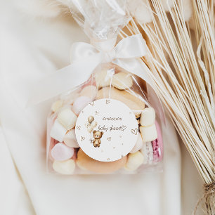 Boho Björn Bebis Baby Shower Förmån Runt Klistermärke