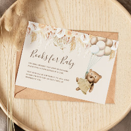 Boho Björn Bok Begäran Baby Shower Tilläggskort