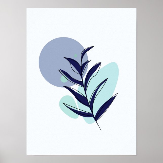 Boho blå blomma  poster (Framsidan)