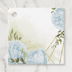 Boho blå blommor gröna blad botanisk gåvor etiketter