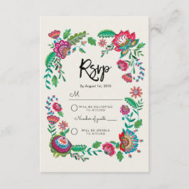 Boho Blå Randig Folkliga Blommor | Rsvp Svar Bröll