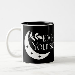 Boho Black and White Kärlek Yourown Anpassningsbar Två-Tonad Mugg