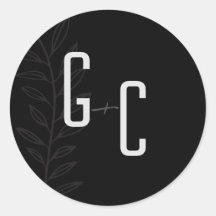 Boho Black and White Vintage Botanical Bröllop Cla