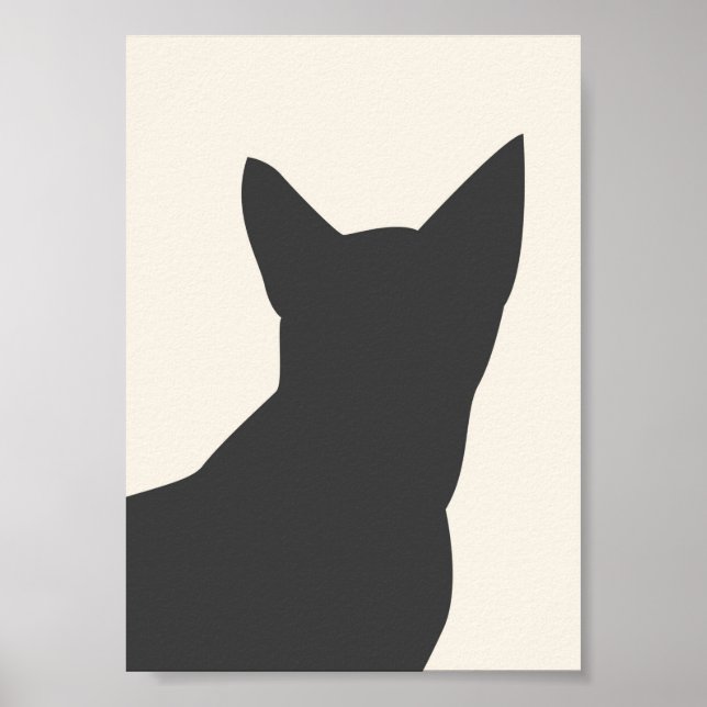Boho Black Cat Silhouette Summer Print Poster (Framsidan)