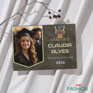 Boho Black & Guld Vintage med Photo Studenten Meddelande