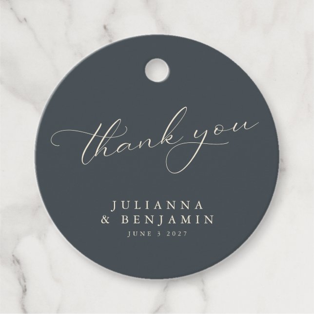 Boho Black Hand plockade Blommigt Bröllop Anpassni Gåvor Etiketter (Framsida)