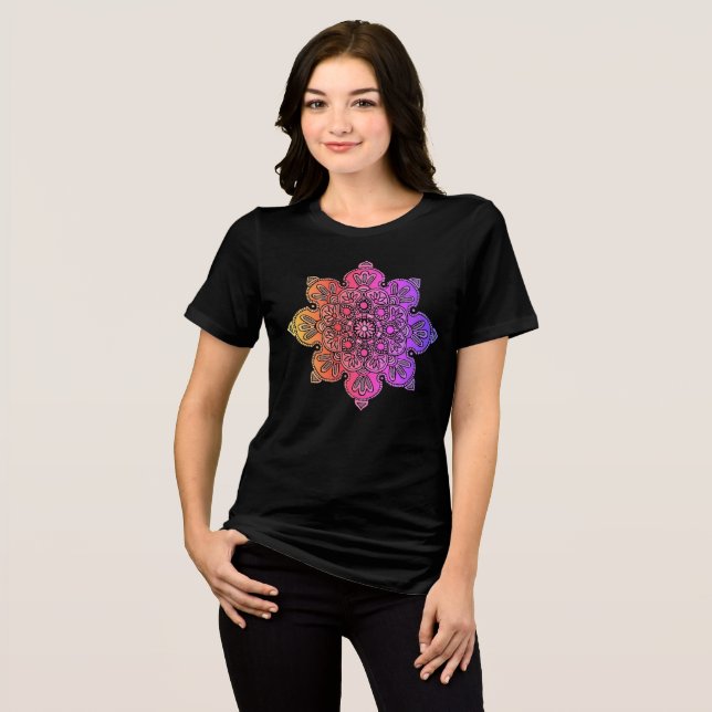 Boho black medallion Tee- Shirt T Shirt (Framsida Full)