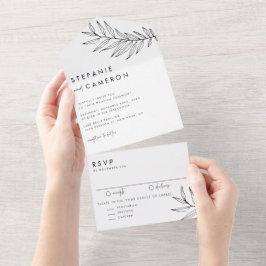 Boho Black Minimalist Foliage Bröllop