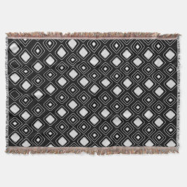 Boho Black Tribal Geometric Aztec Mönster Filt