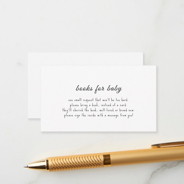 Boho Black White Bokar för Baby Card Tilläggskort (Fram/Back In Situ)