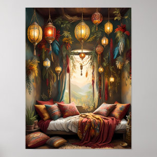 Boho Bliss - Aesthetic Bohemian Bedroom Poster