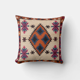 Boho Bliss: White Kilim Pillows with Turkisk Herit Kudde