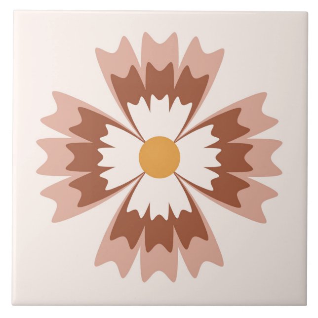 Boho Blocks Blommigt Kakelplatta (Framsidan)