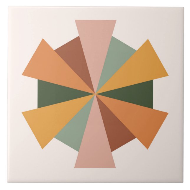 Boho Blocks Blommigt Kakelplatta (Framsidan)