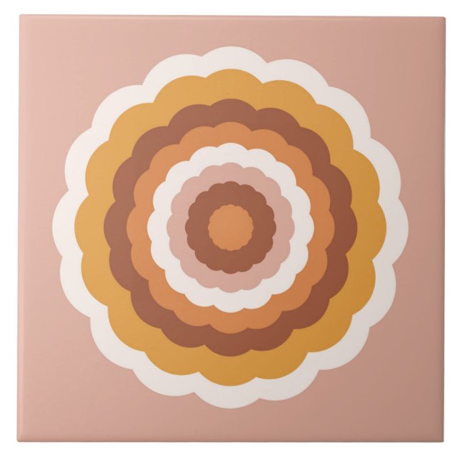 Boho Blocks Blommigt Kakelplatta (Framsidan)