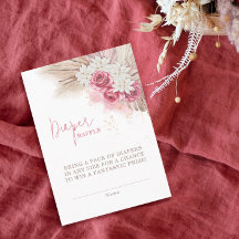 Boho Blöja Lotteri Kort Pampas Gräs Baby Shower