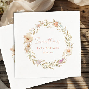 Boho Blom Babyfirande Pappersservett