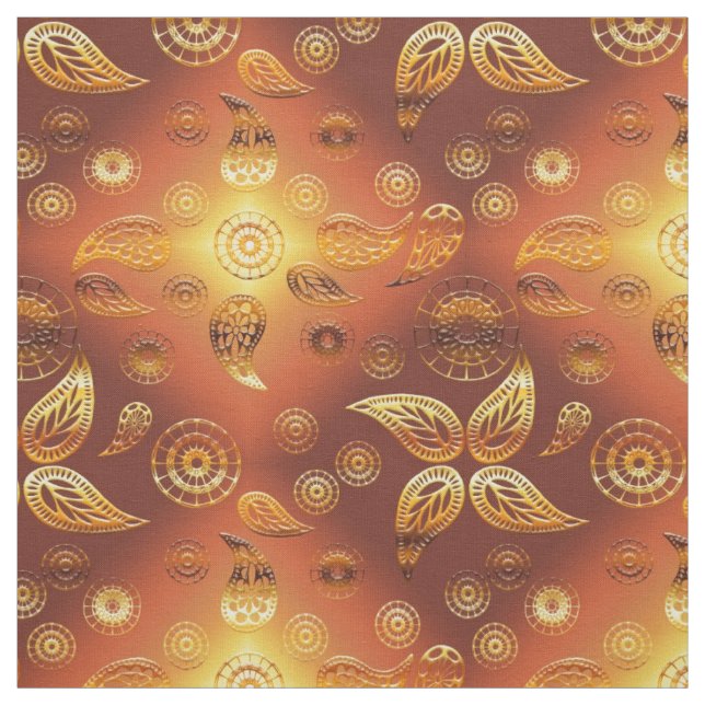 Boho blom- lutningorange tyg (Provkarta)