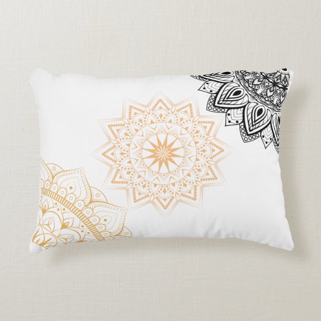 Boho blomkruka vattenfärg kastkudde prydnadskudde (Framsidan)