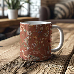 Boho blomkrukor kaffemugg