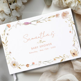 Boho Blomma Baby Shower Välkommen Gästböcker