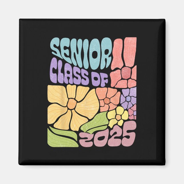 Boho blomma cl av 2025 Senior 2025 examen 25 tillb Magnet (Framsidan)