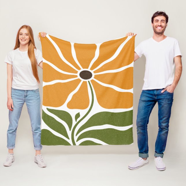 Boho blomma fleecefilt (På plats)