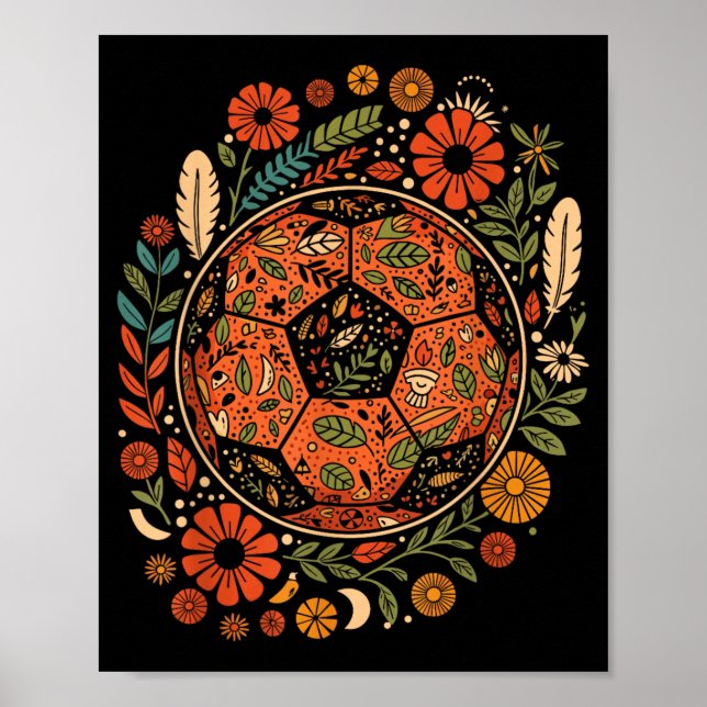 Boho blomma fotboll poster (Framsidan)