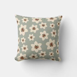 Boho-blomma - gröntens bakgrund kudde