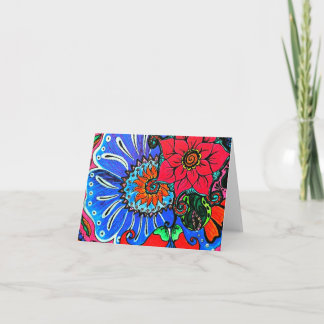 Boho blommaillustration tomma Notecards Kort