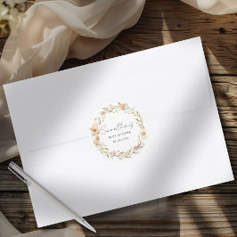 Boho Blommande Bebis Shower Runt Klistermärke