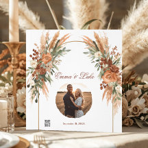Boho blommande bröllopsgästbok med anpassad foto
