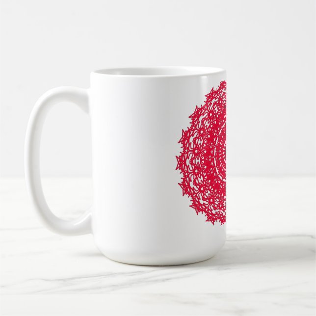 Boho blommande mandala  kaffemugg (Vänster)
