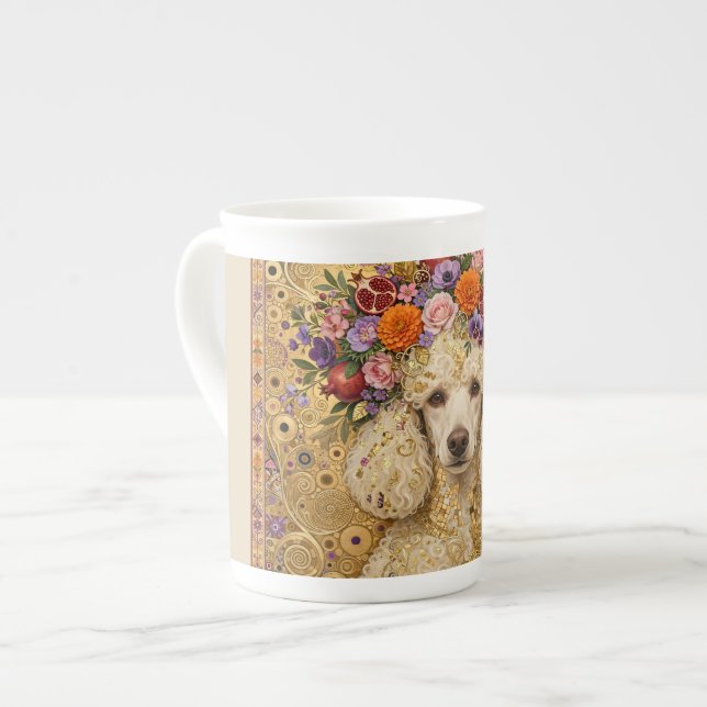 Boho blommande Pudel  Benporslin Mugg (Framsida vänster)