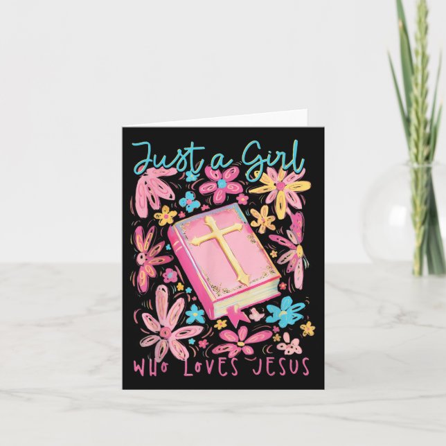 Boho blommar bara en flicka som Kärlek Jesus Relig Kort (Framsida)