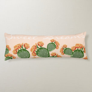Boho Blommar Prickly Pear Cactus Sweet Dreams Kroppskudde