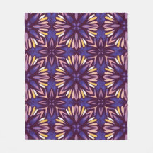 Boho-Blommarna: Lila konstnärligt Blommönster