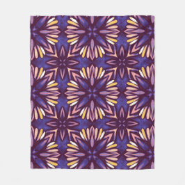 Boho-Blommarna: Lila konstnärligt Blommönster Fleecefilt