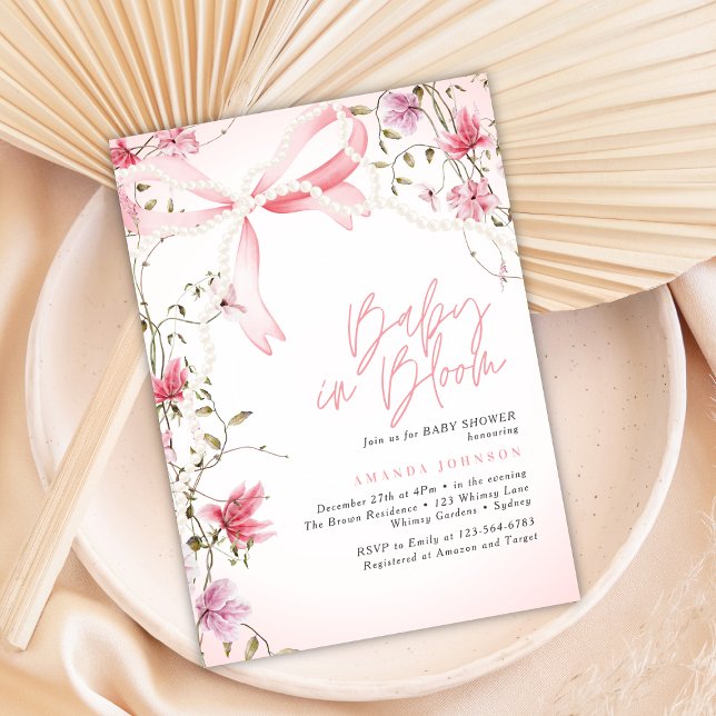 Boho Blommig Baby i Blom Baby Shower Inbjudningar (Skapare uppladdad)
