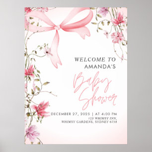Boho Blommig Baby i Blom Babykalas Poster