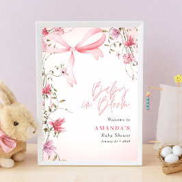 Boho Blommig Baby i Blom Babykalas Poster