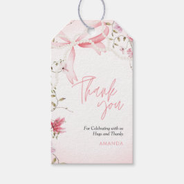 Boho Blommig Baby i Blom Babykalas Presentetikett